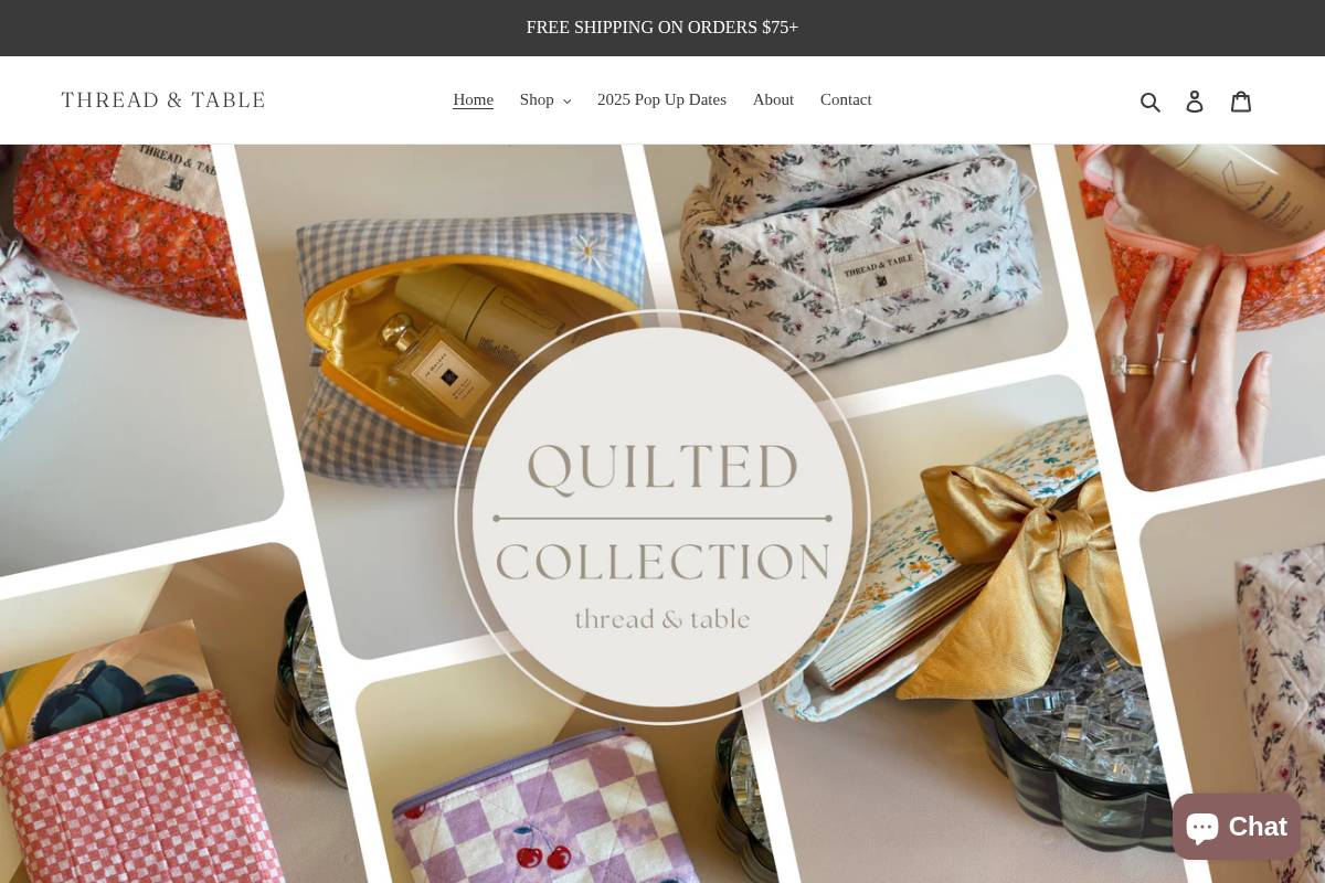 threadandtable.com homepage screenshot