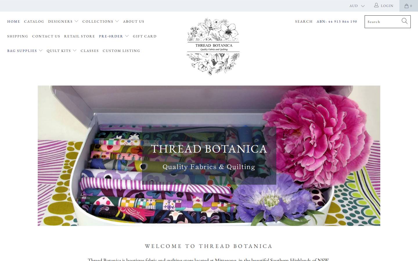 threadbotanica.com.au homepage screenshot