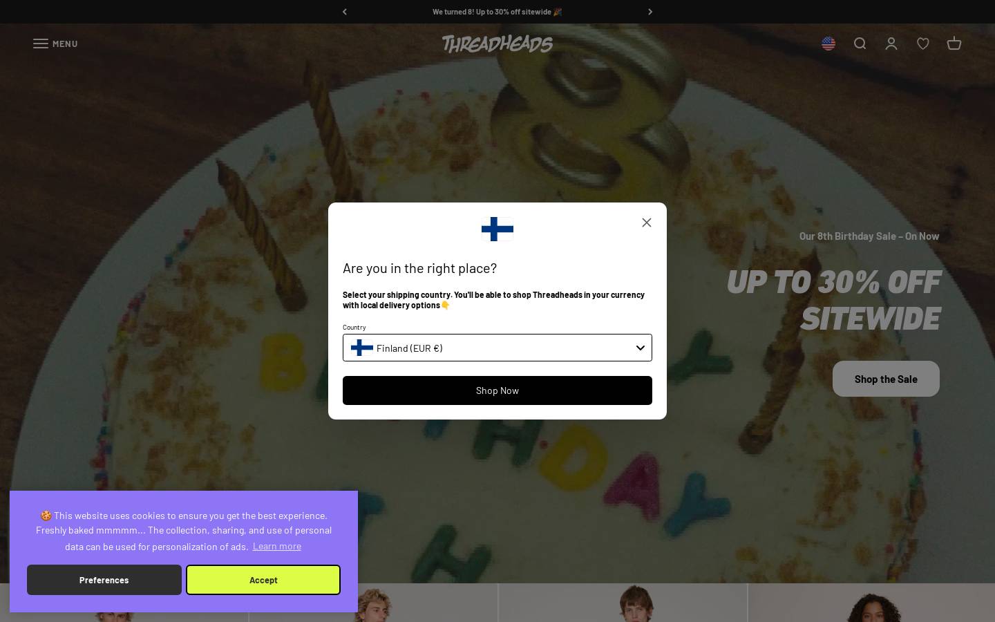 Threadheads homepage screenshot