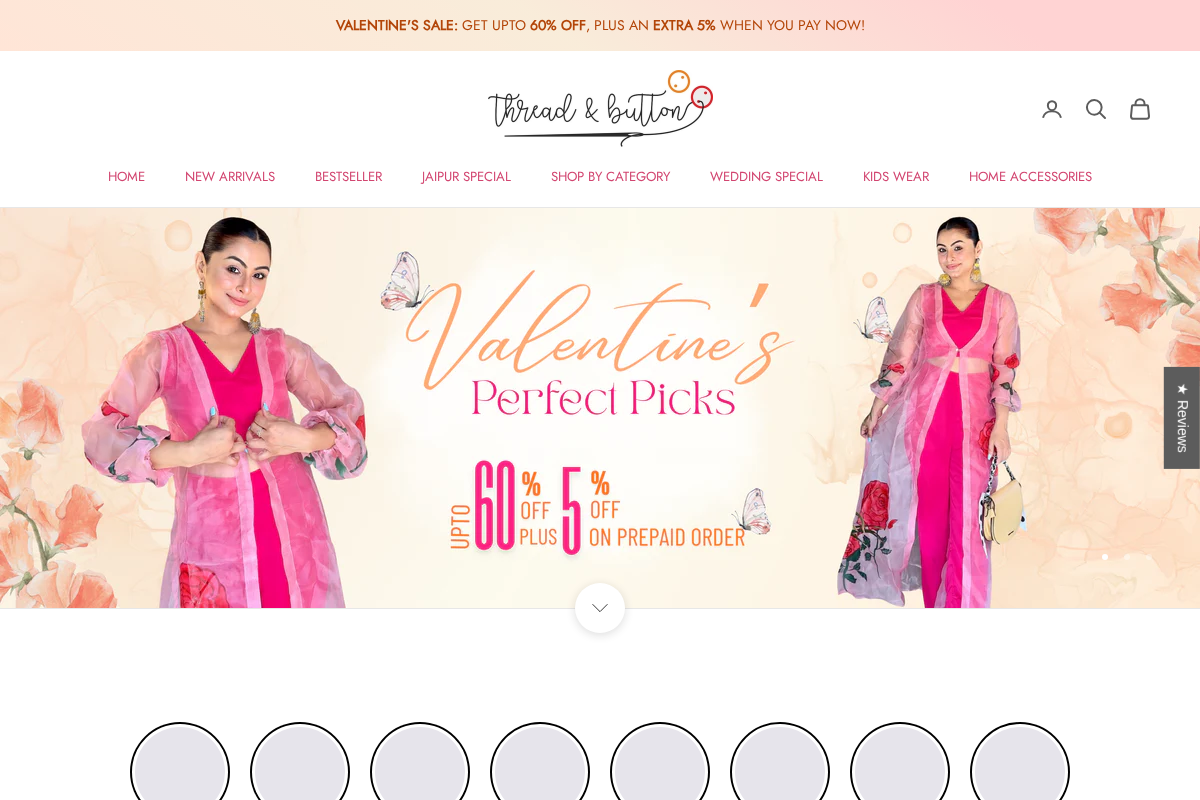 Thread & Button homepage screenshot