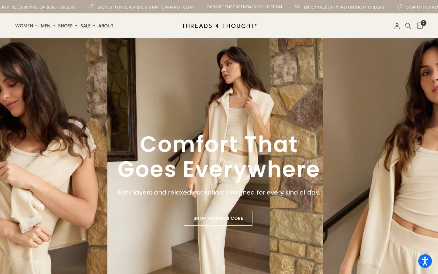 Threads4thought homepage screenshot