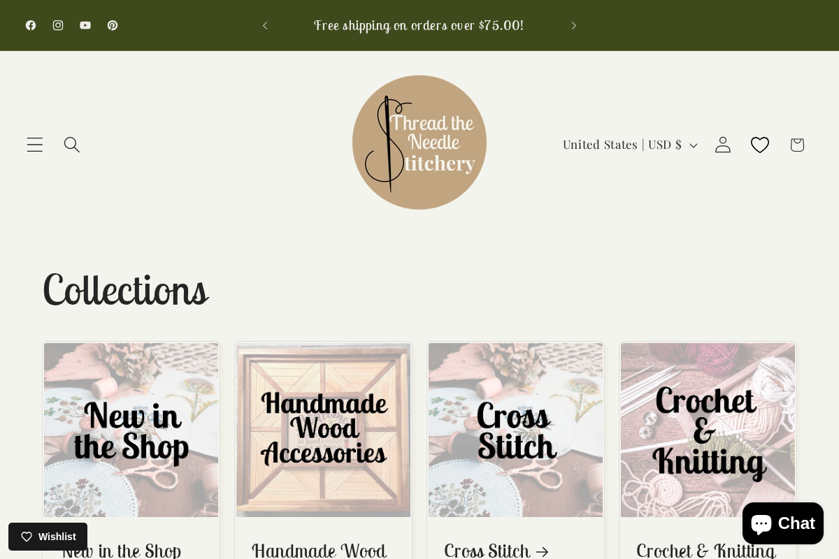 Thread the Needle Stitchery LLC homepage screenshot