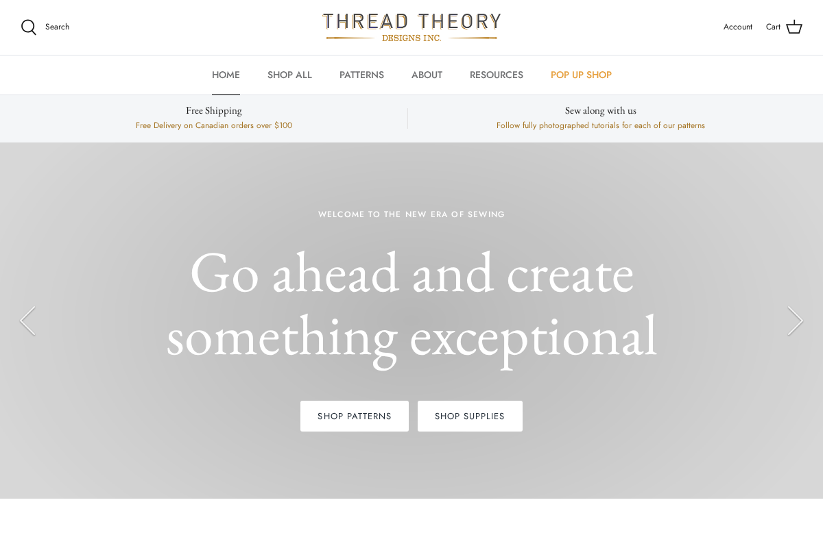 Thread Theory homepage screenshot