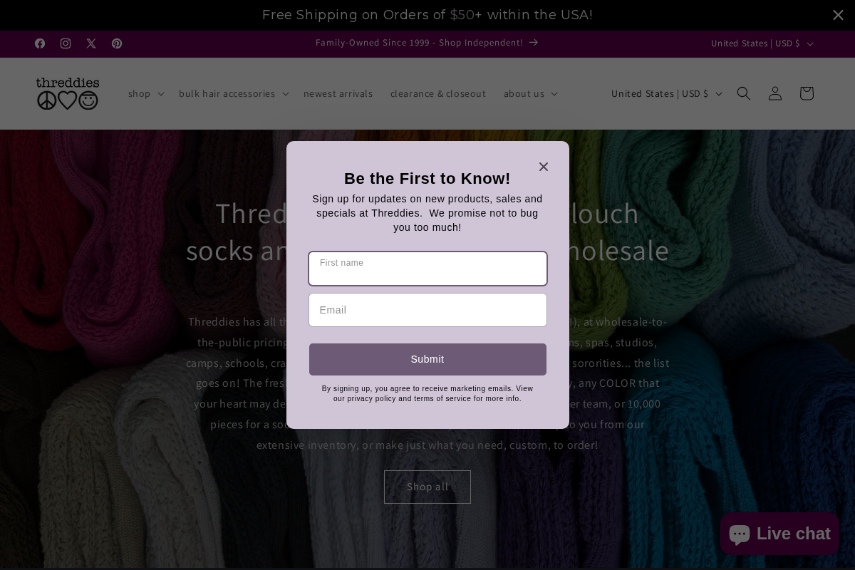 Threddies homepage screenshot