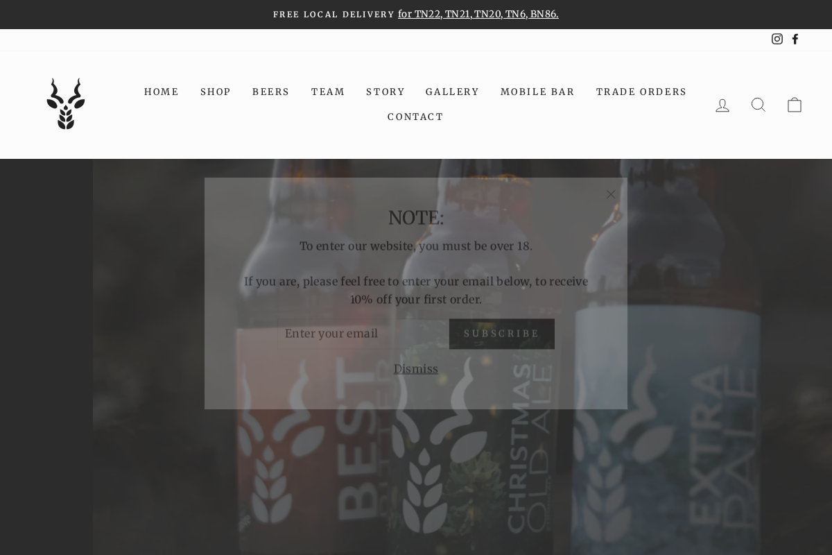 Three Acre Brewery homepage screenshot
