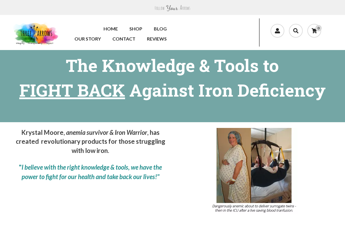 threearrowsnutra.com homepage screenshot