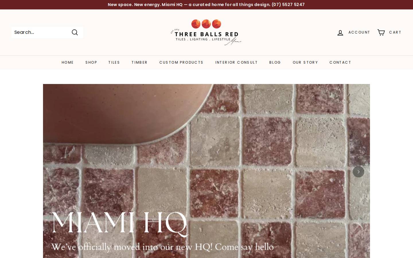 threeballsred.com.au homepage screenshot