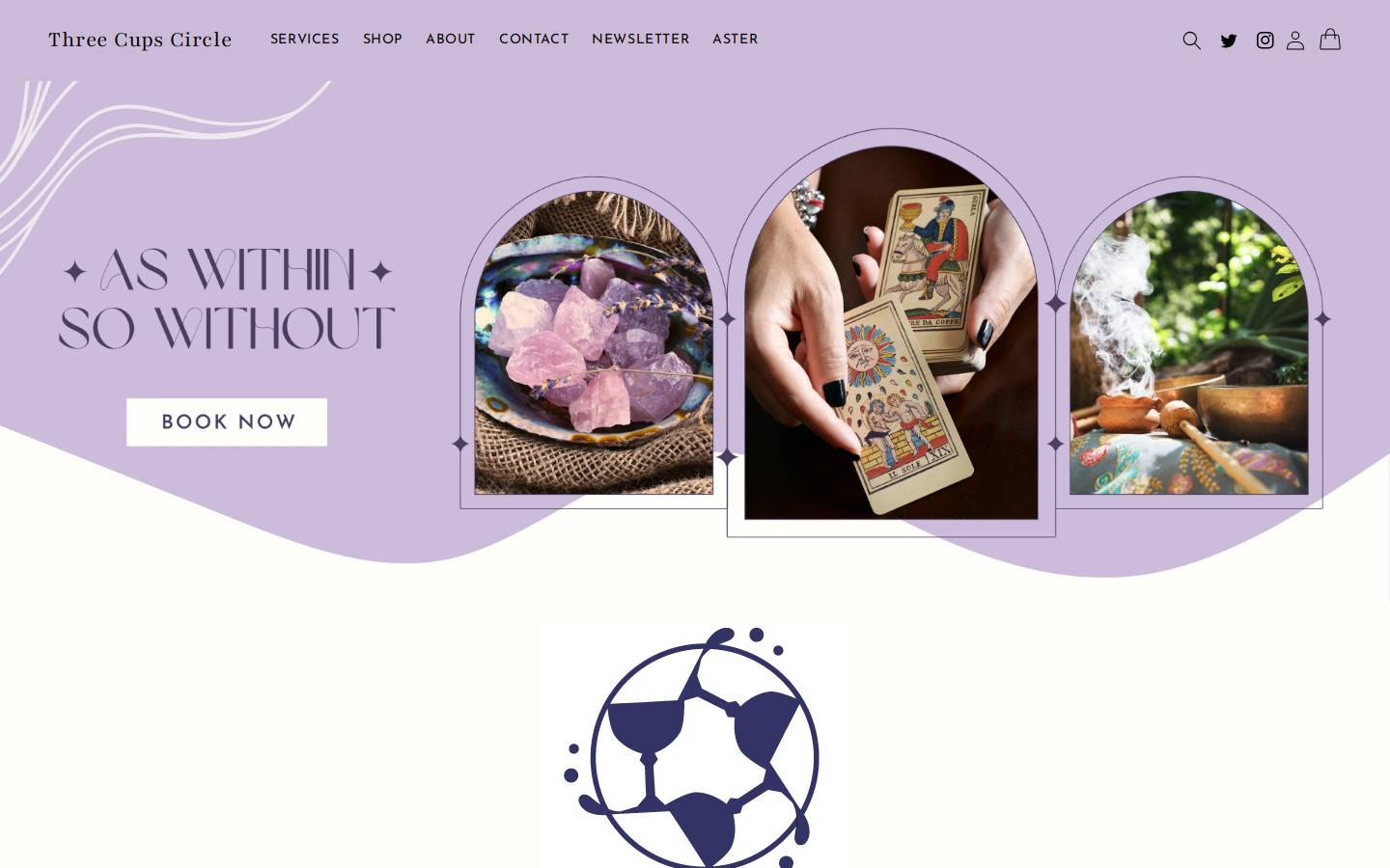 threecupscircle.com homepage screenshot