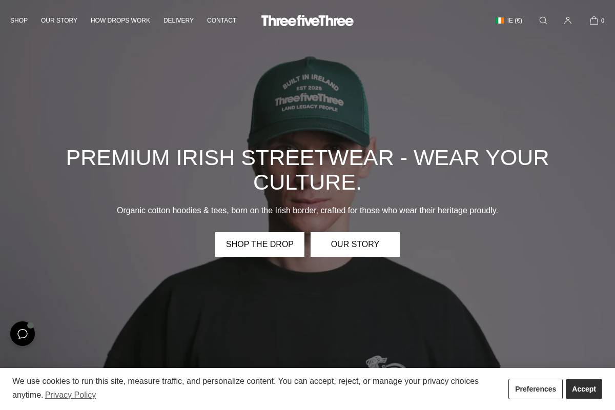 threefivethree.com homepage screenshot