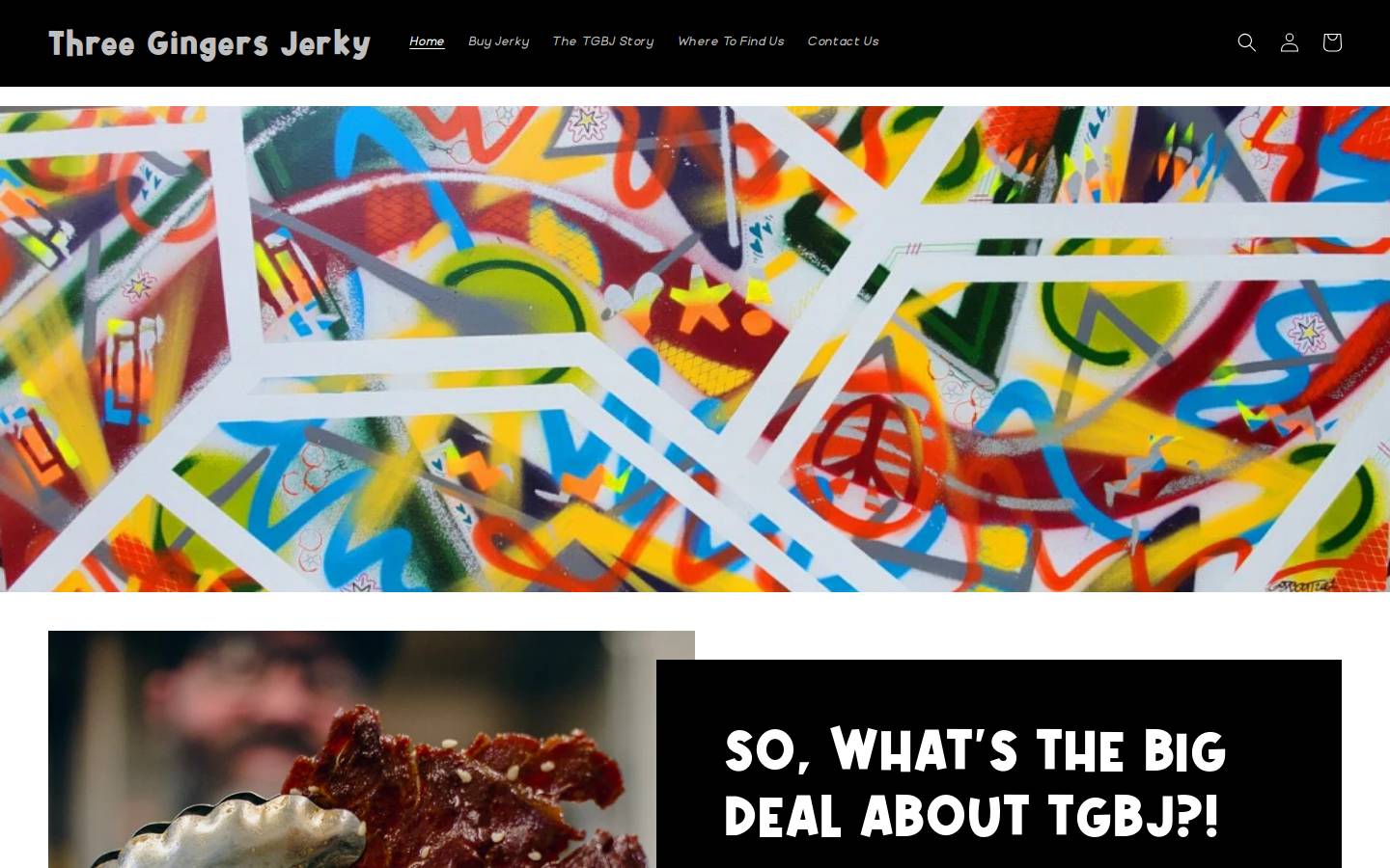 threegingersjerky.com homepage screenshot