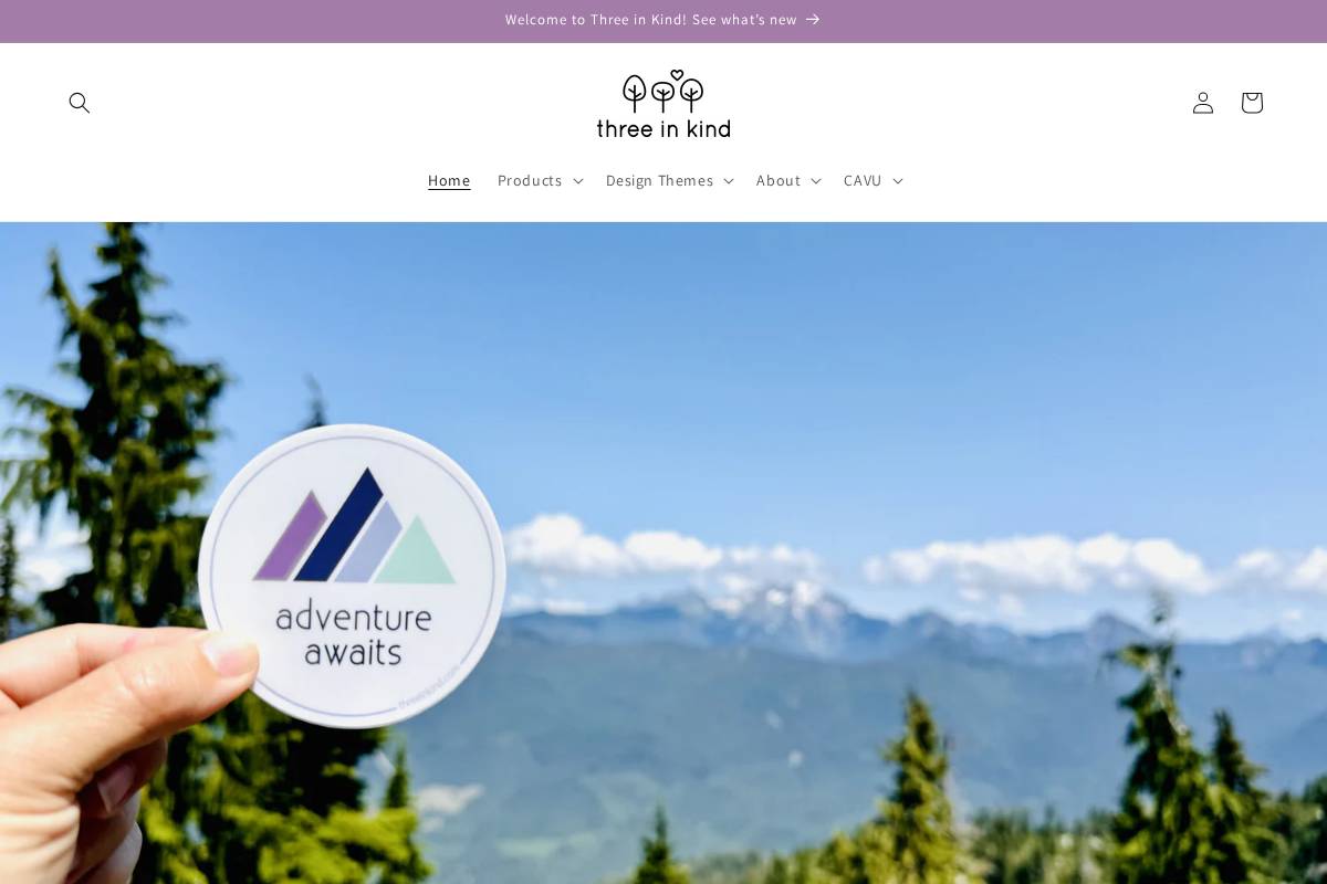 threeinkind.com homepage screenshot