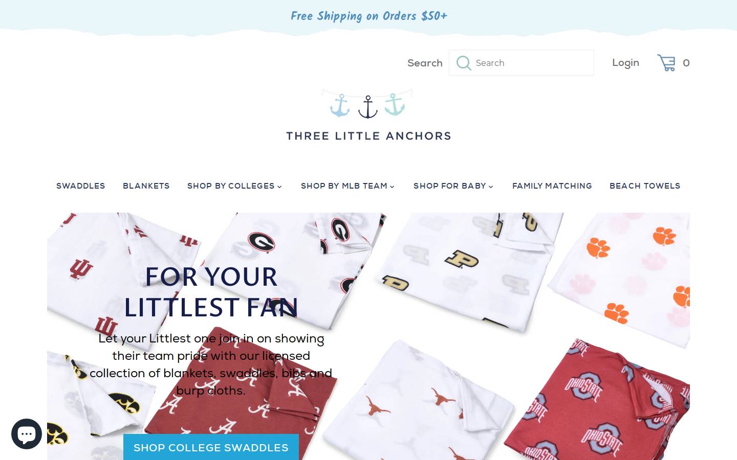 threelittleanchors.com homepage screenshot