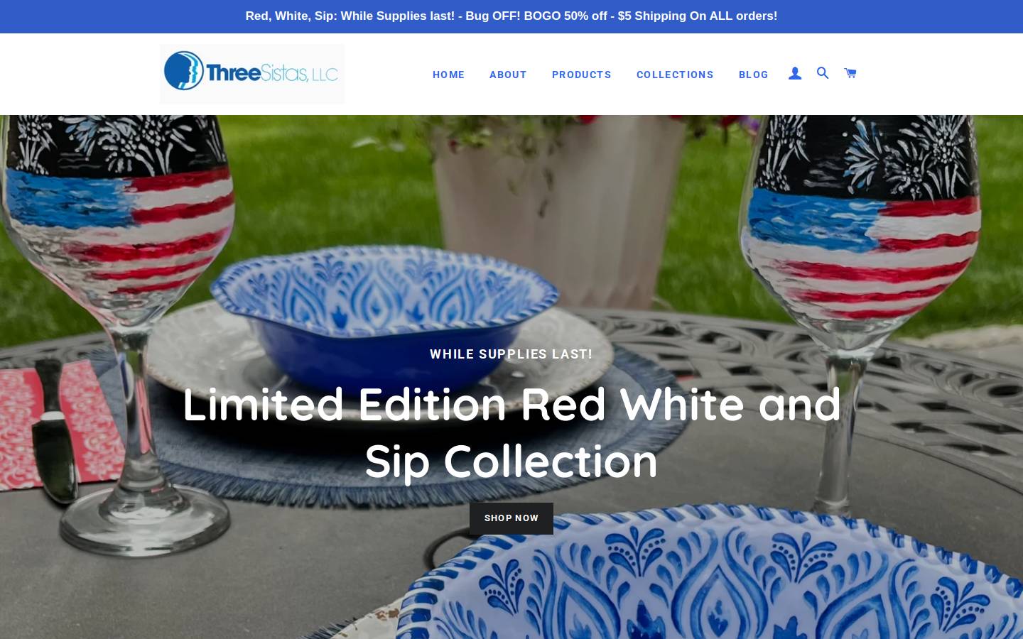 threesistas.com homepage screenshot
