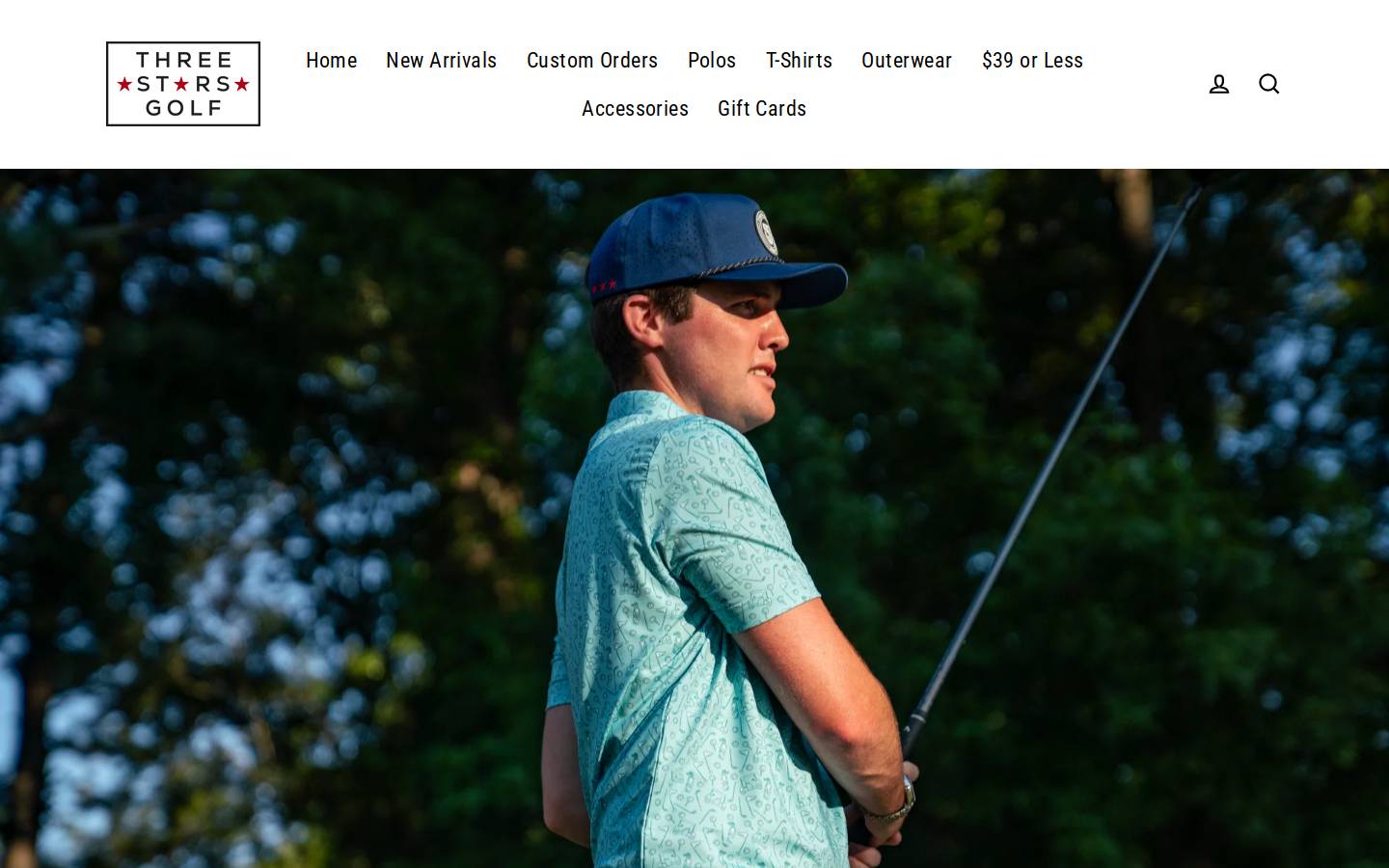threestarsgolf.com homepage screenshot