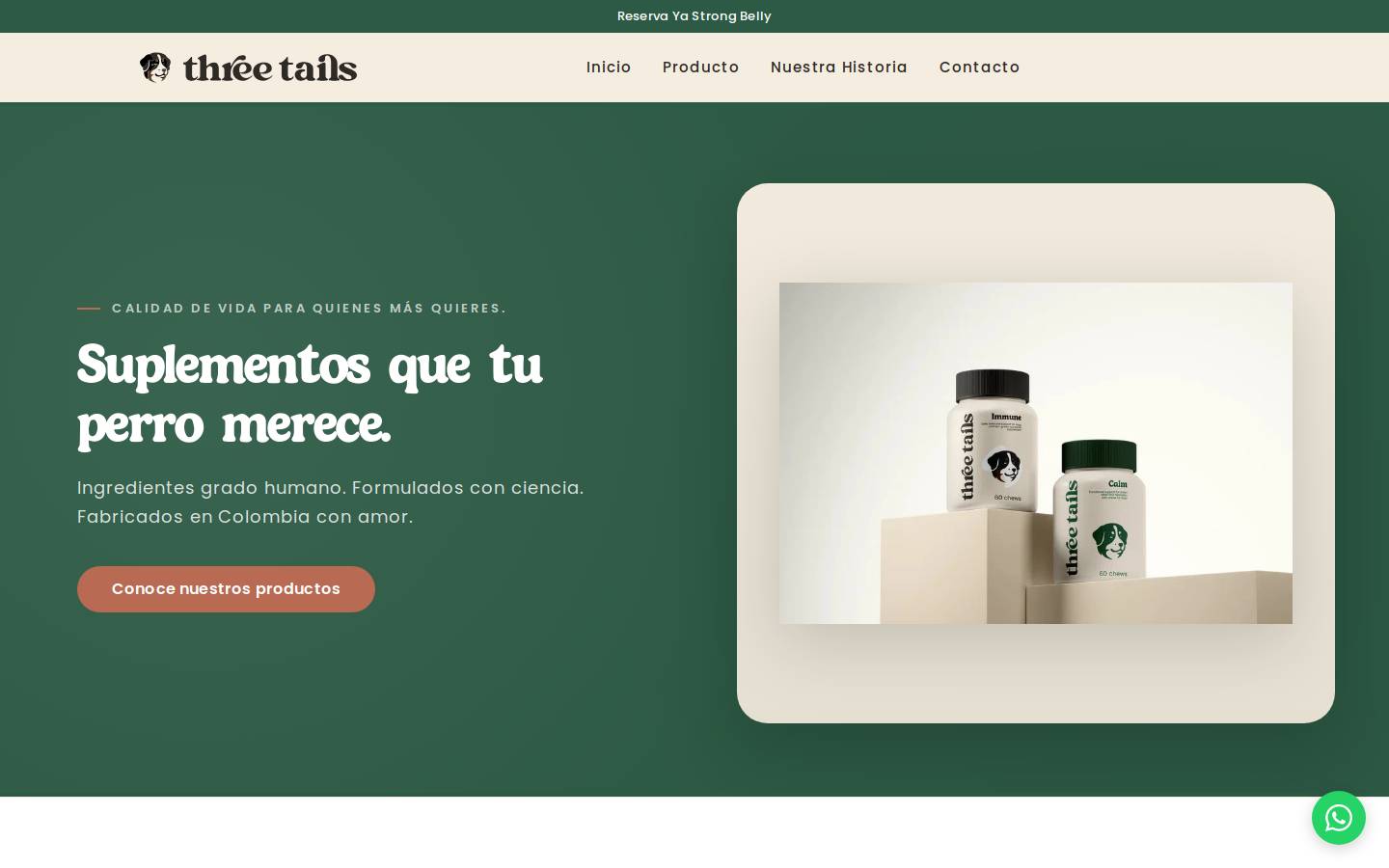 threetails.co homepage screenshot