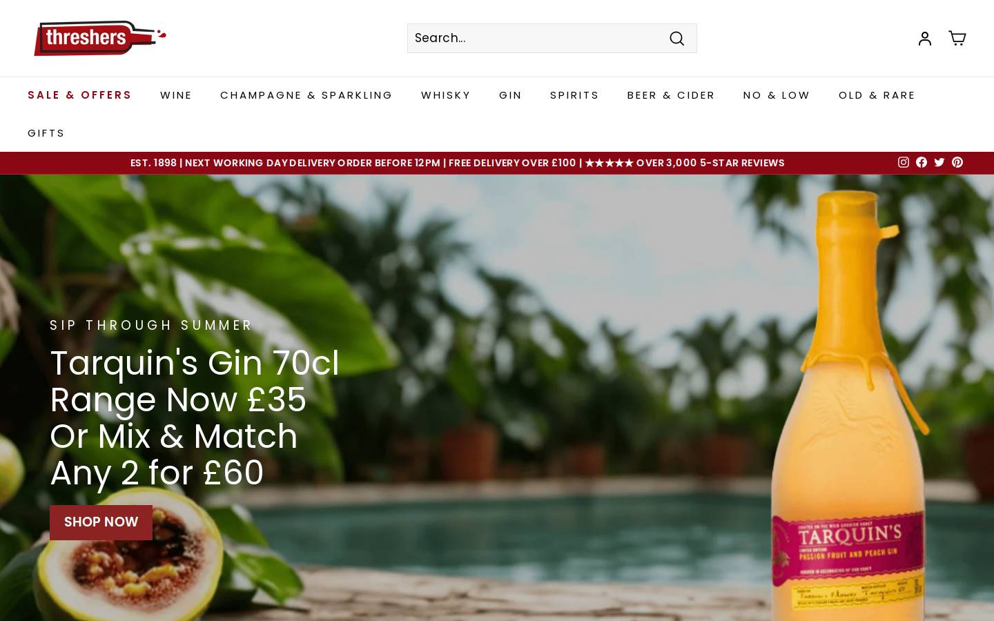 Threshers homepage screenshot
