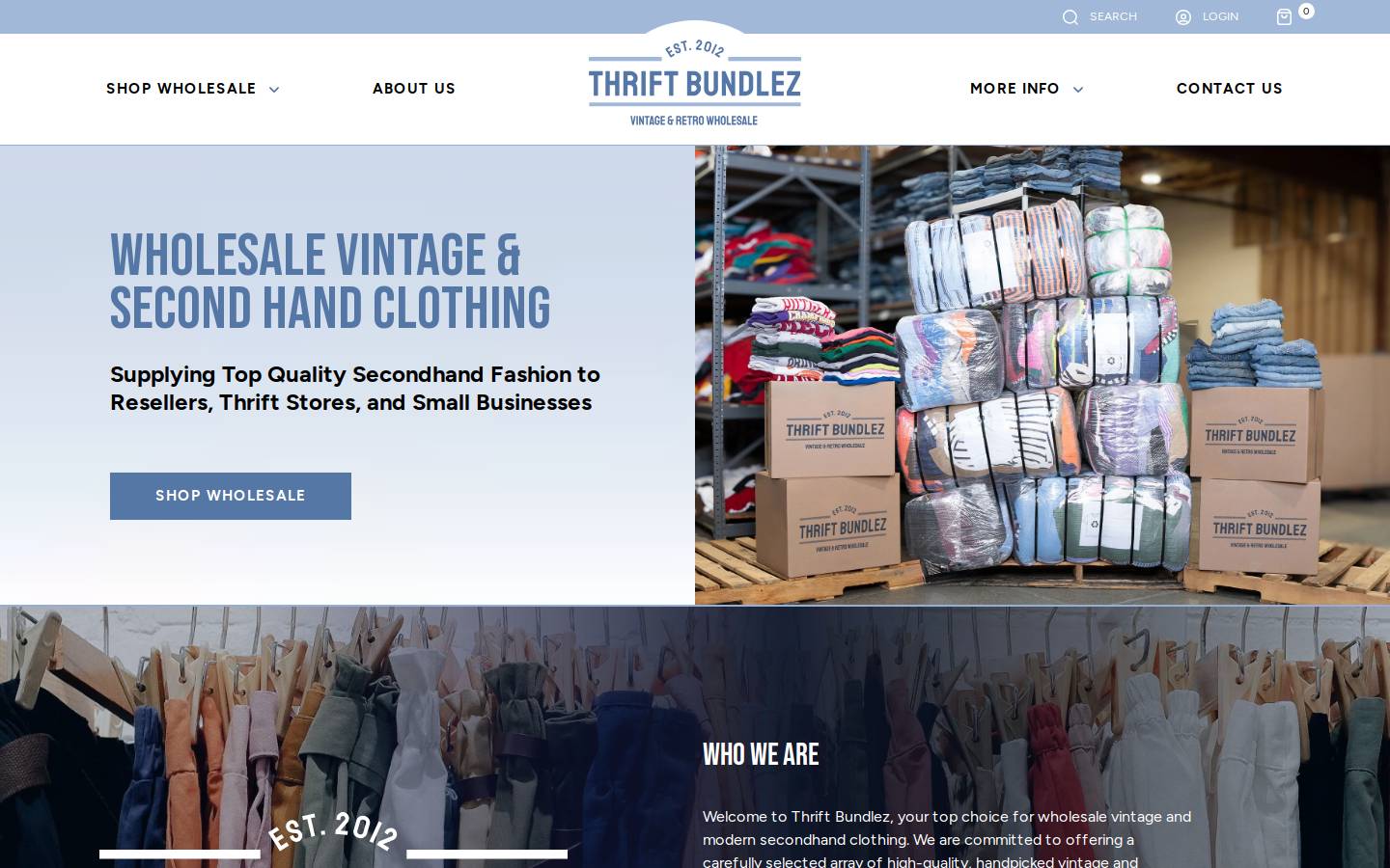 thriftbundlez.com homepage screenshot