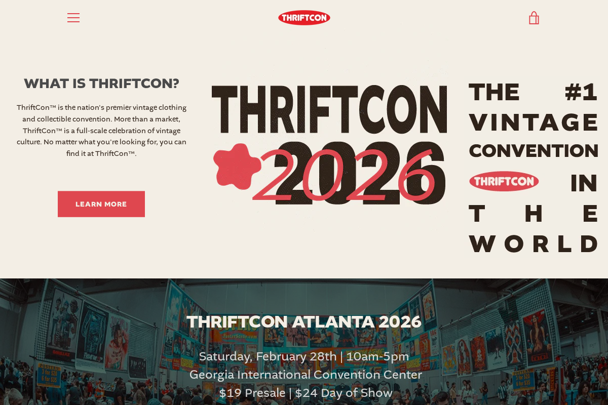 ThriftCon homepage screenshot