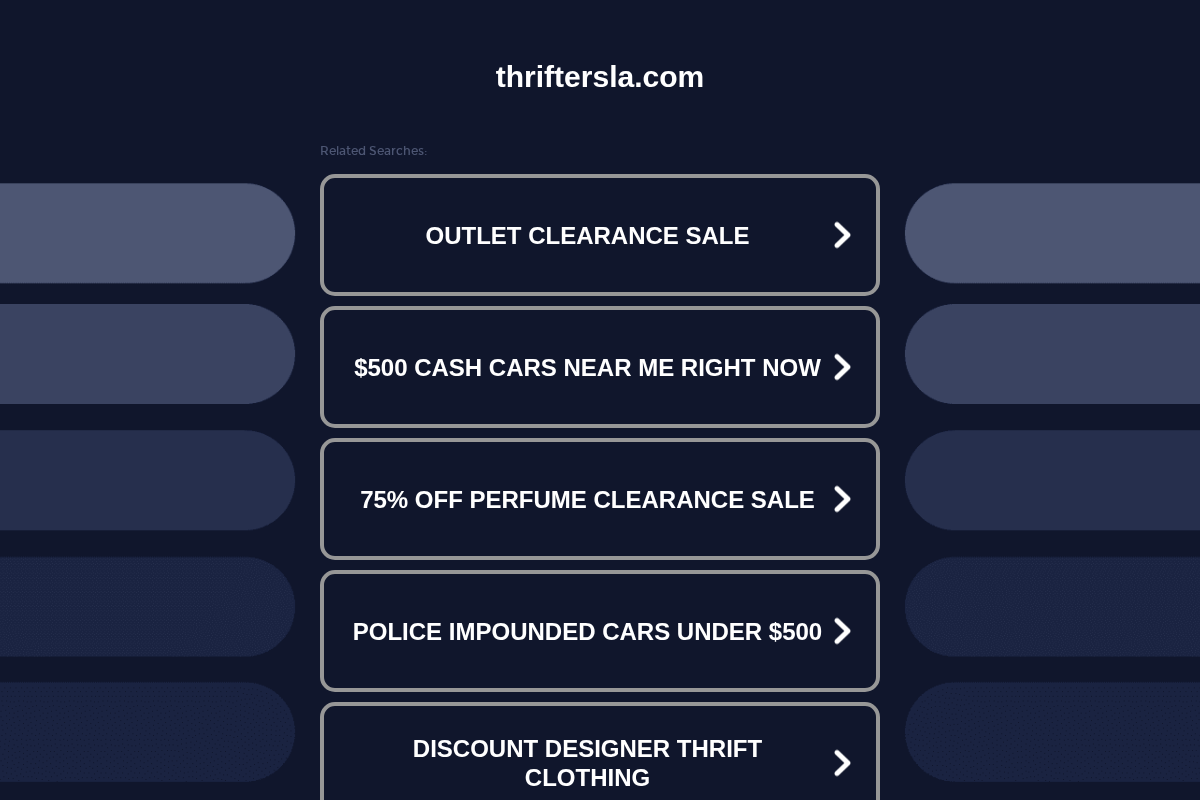 Thriftersla homepage screenshot