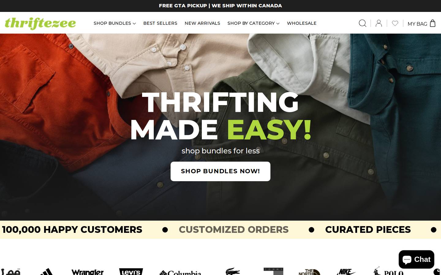 thriftezee.ca homepage screenshot