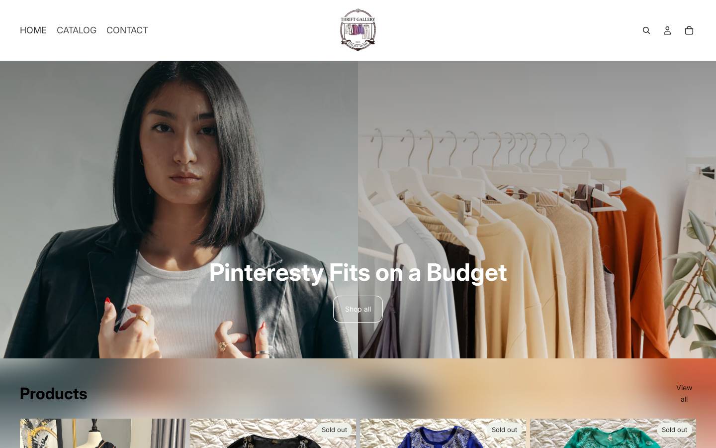 thriftgallery.store homepage screenshot