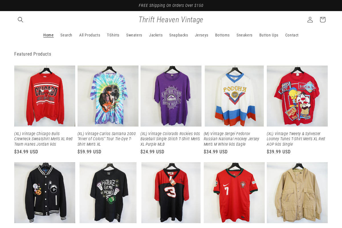Thrift Heaven Vintage homepage screenshot