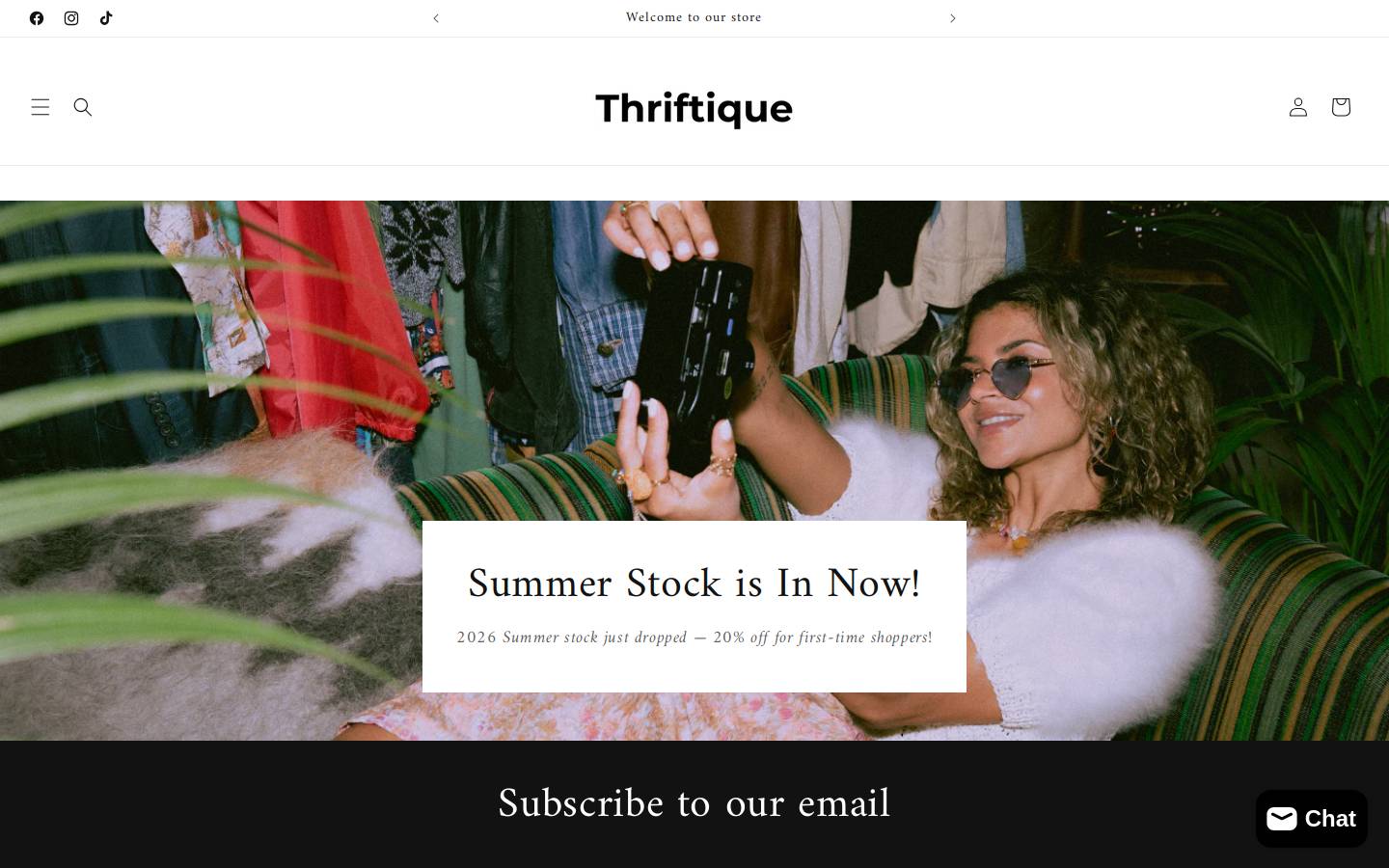 thriftique.ca homepage screenshot