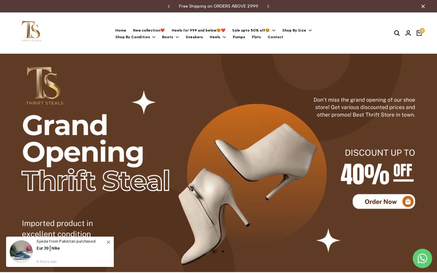 thriftsteals.com homepage screenshot