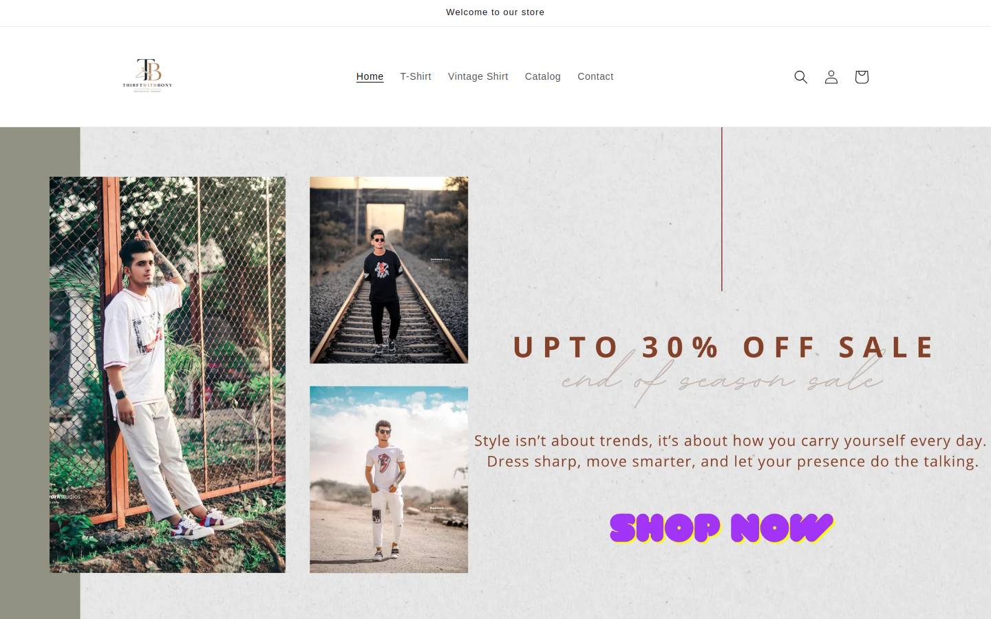 thriftwithbony.com homepage screenshot