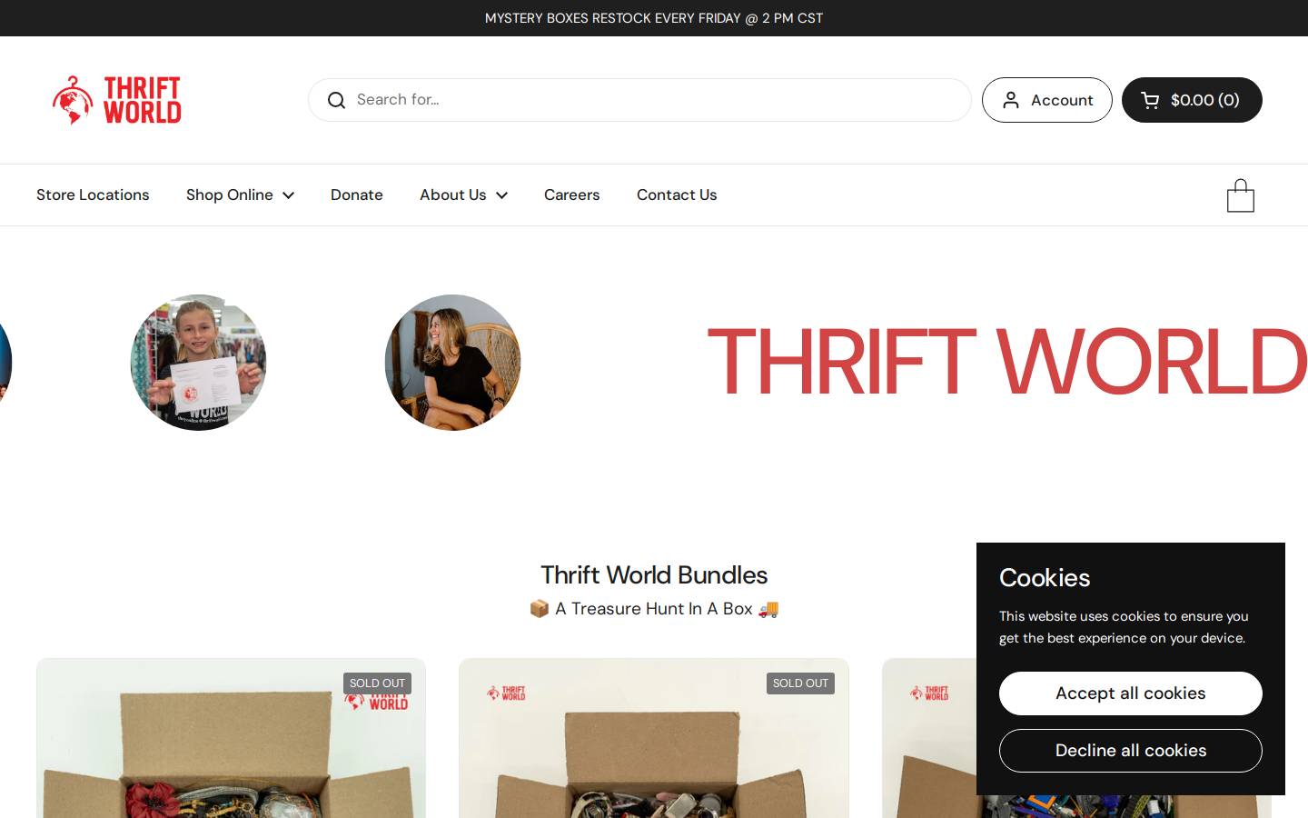thriftworld.com homepage screenshot