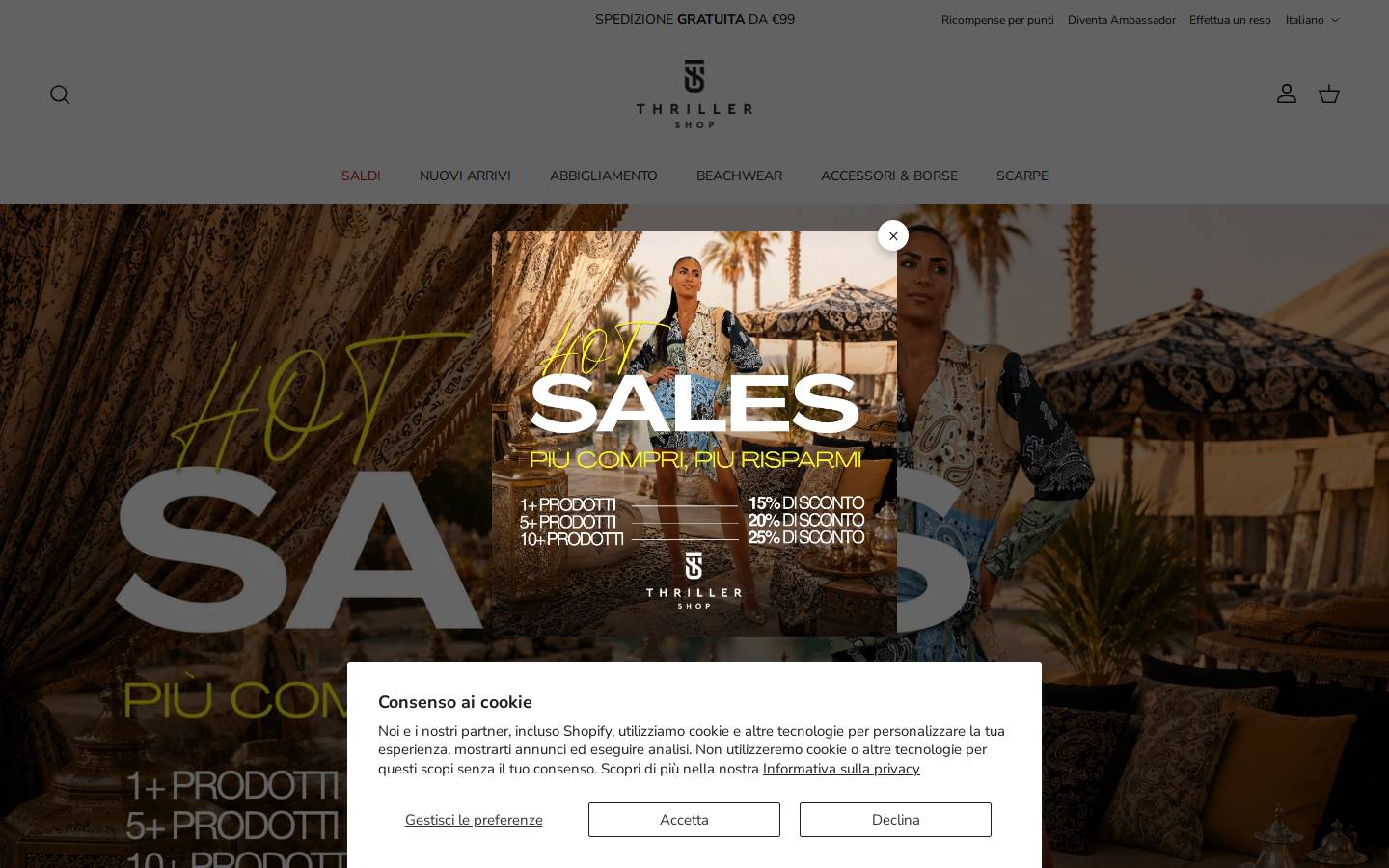 Thriller Shop homepage screenshot