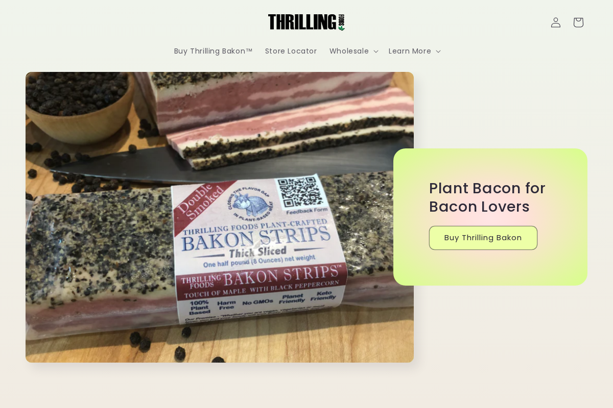 Thrillingfoods homepage screenshot