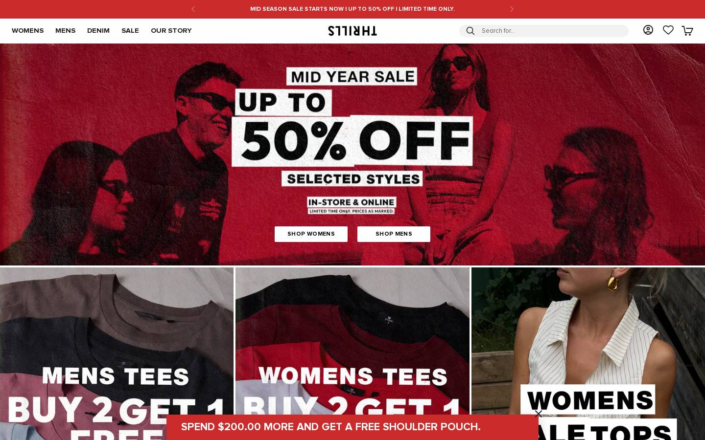 Thrills homepage screenshot