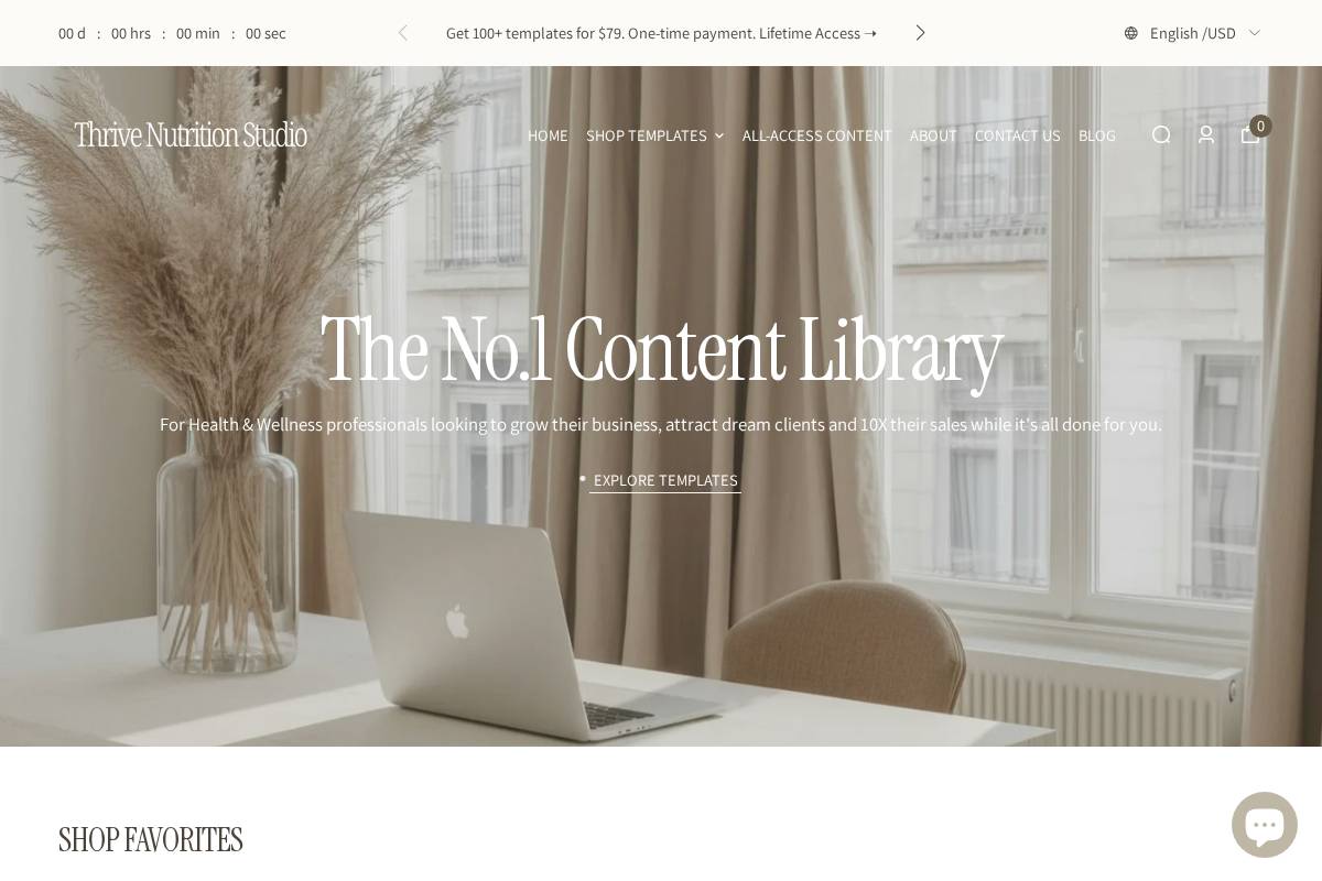 thrivenutritionstudio.co homepage screenshot