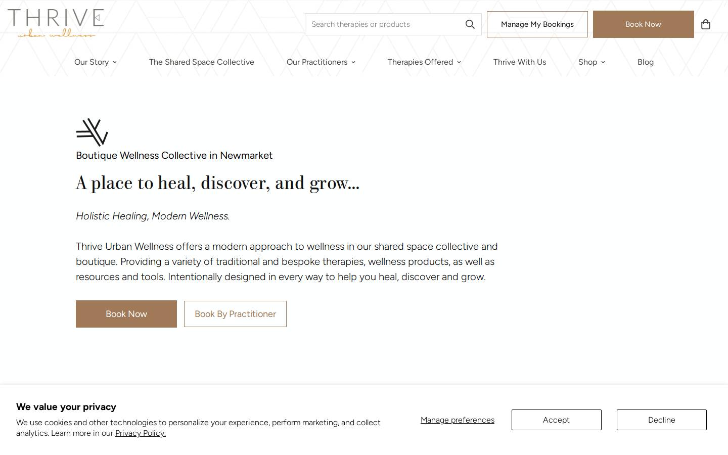 thriveurbanwellness.com homepage screenshot