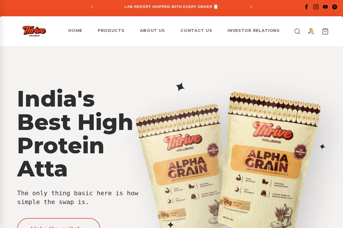 thrivewellbeing.in homepage screenshot