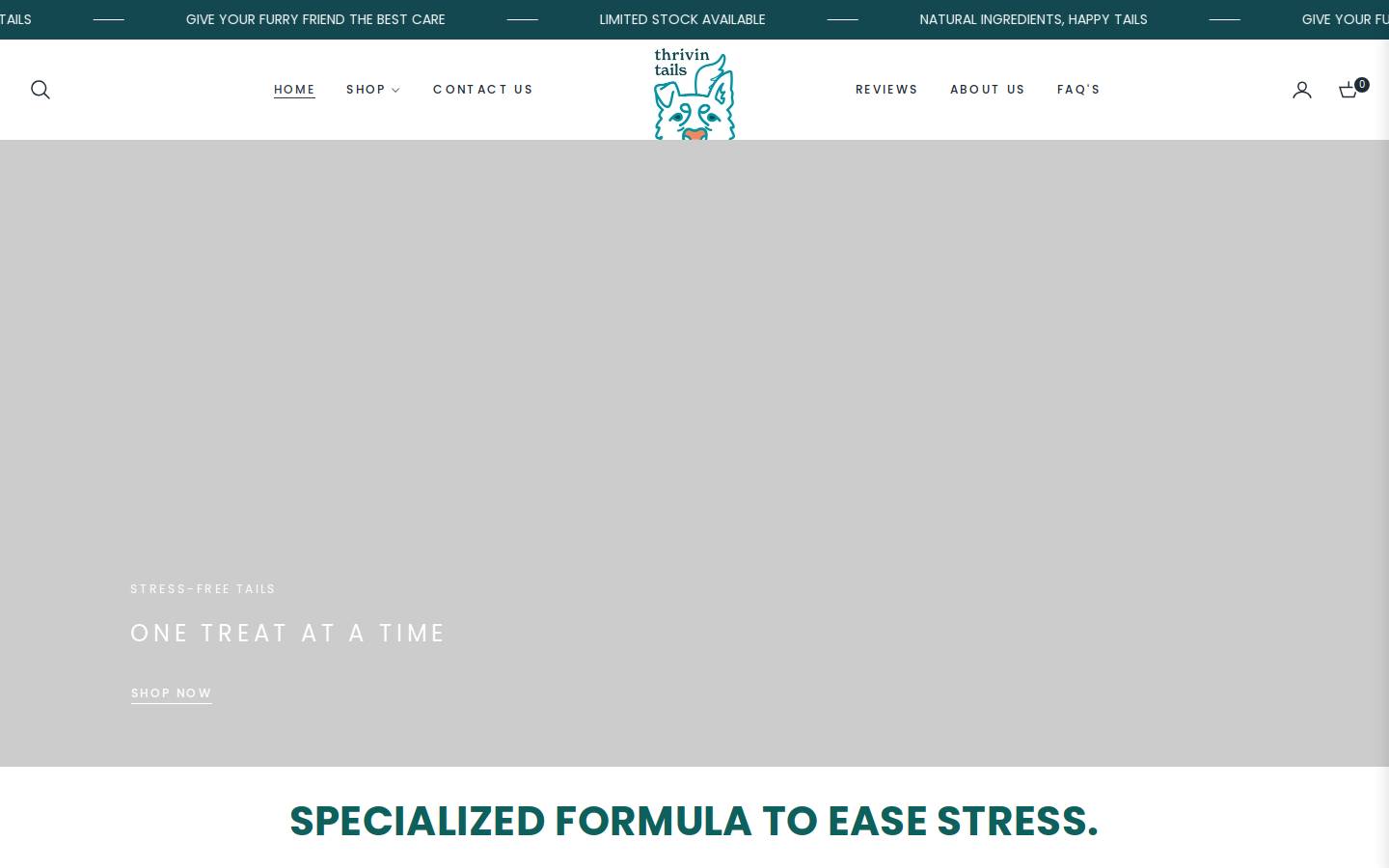 thrivintails.com homepage screenshot