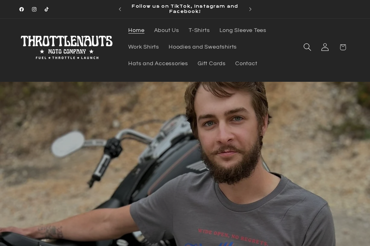 Throttlenauts Moto Company homepage screenshot