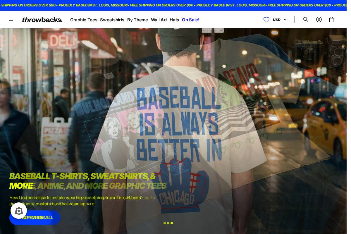 Thrwbcks homepage screenshot
