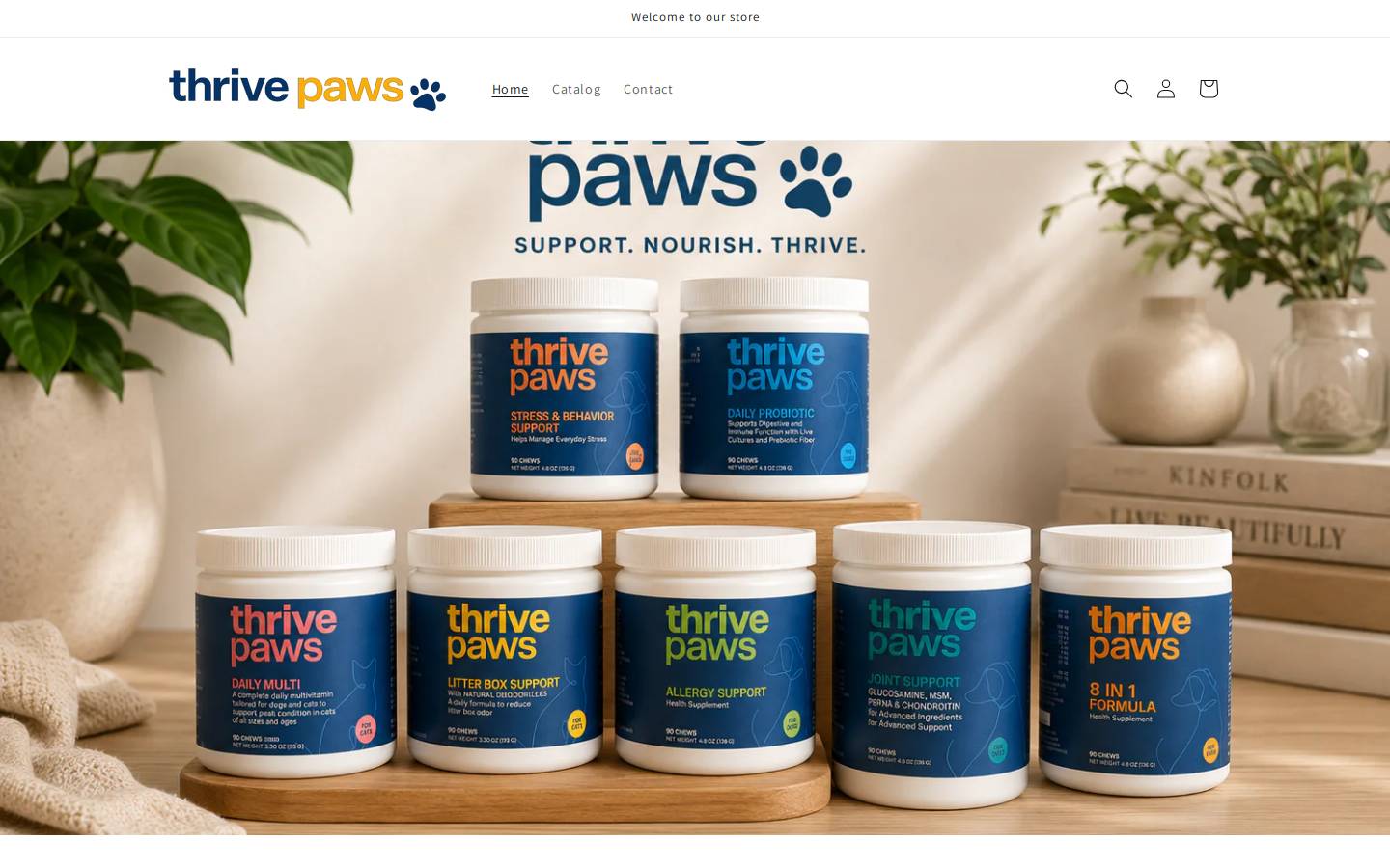 thryvpaws.com homepage screenshot