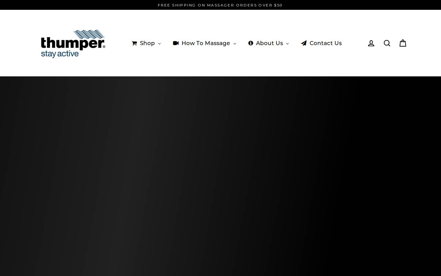Thumper Massager homepage screenshot