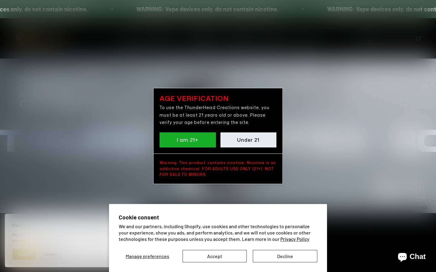 thunderheadcreations.com homepage screenshot
