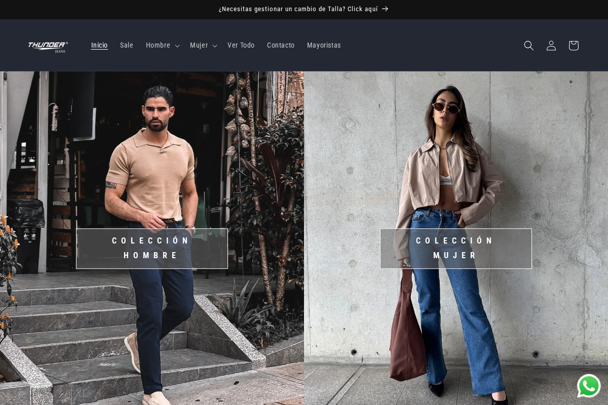 Thunder Jeans homepage screenshot