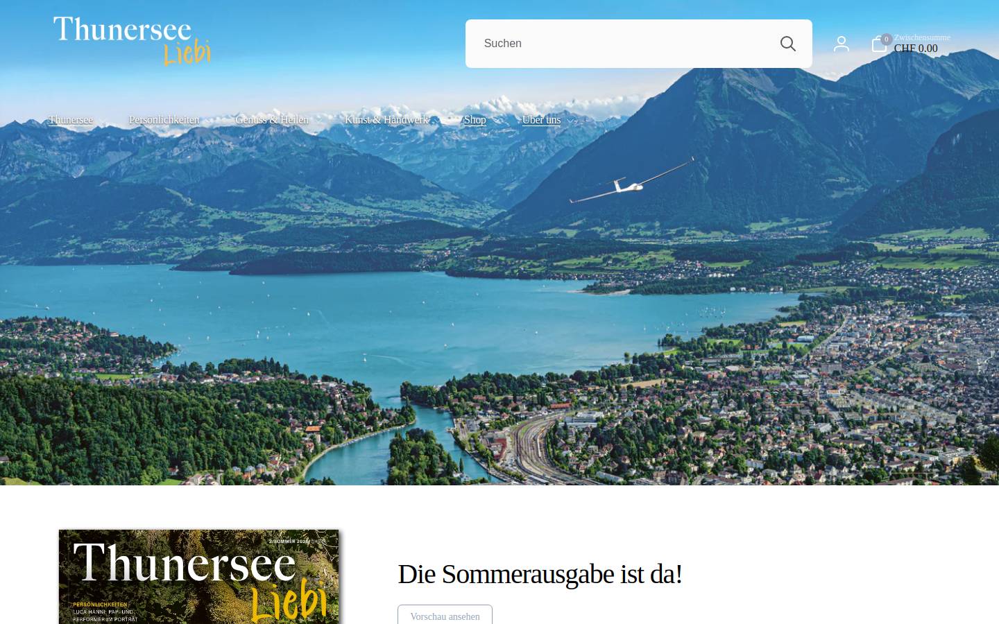 thunersee-liebi.ch homepage screenshot