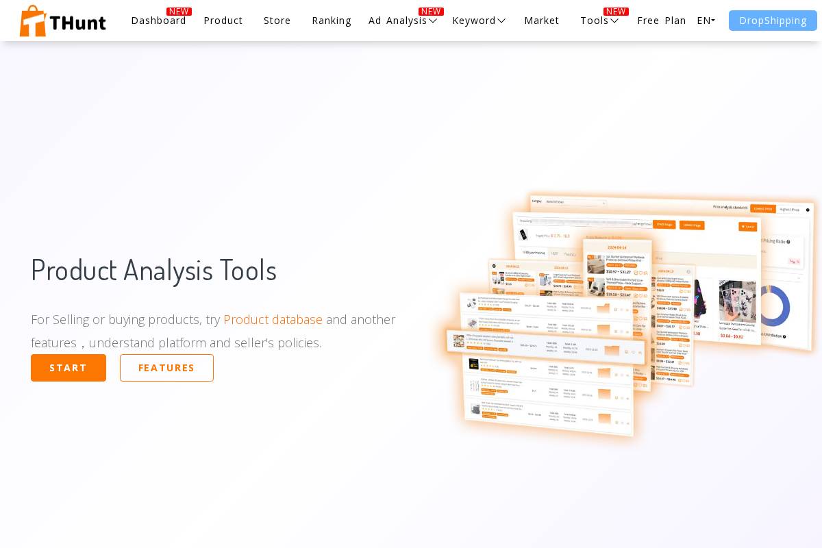 Thunt homepage screenshot