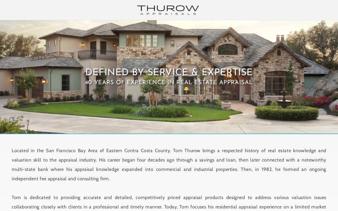 thurowappraisals.com homepage screenshot