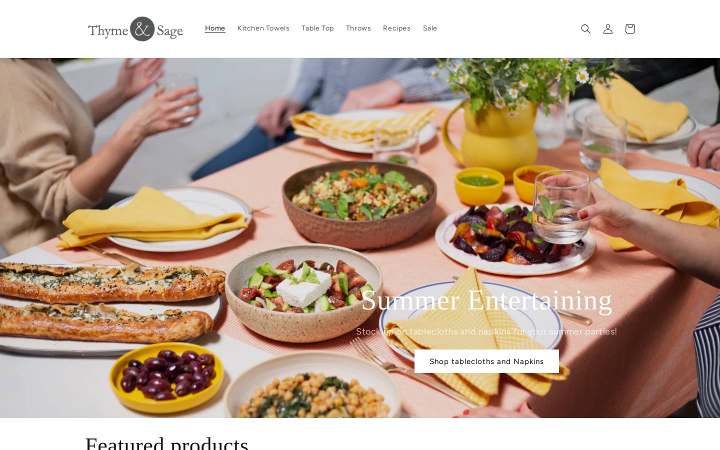 thymeandsage.com homepage screenshot