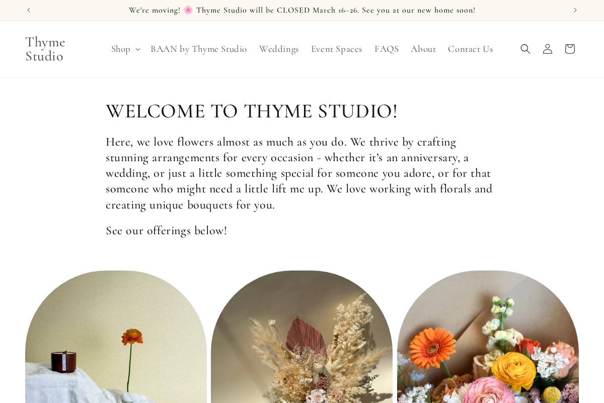 thymestudio.ca homepage screenshot