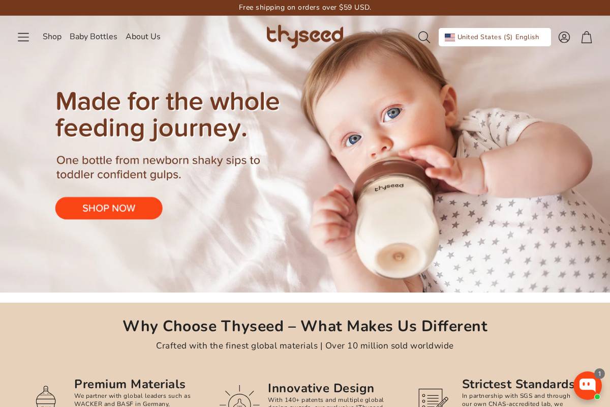 Thyseed homepage screenshot