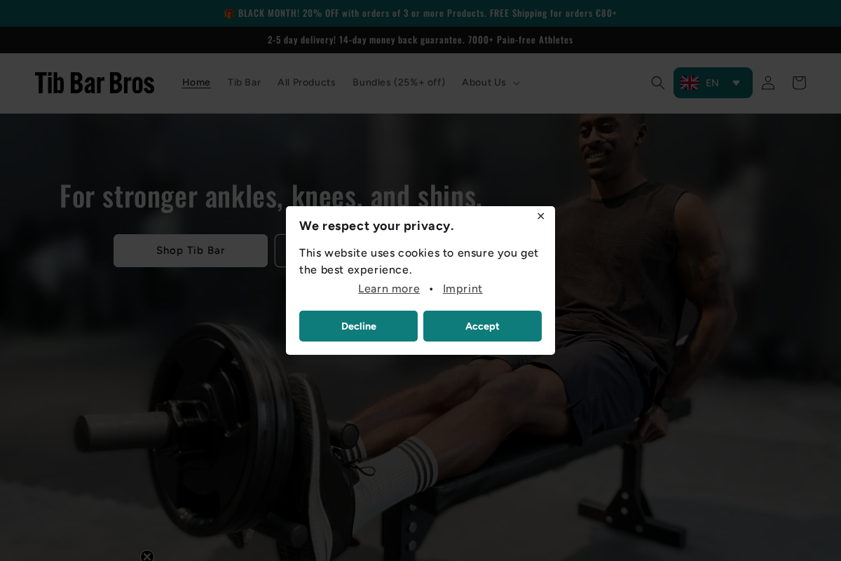 Tib Bar Bros homepage screenshot